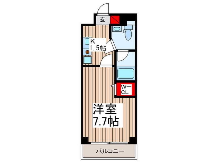 アクシーズグランデ高鼻町(1K/5階)の間取り写真