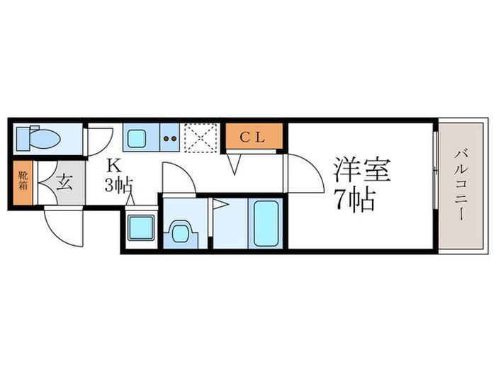 アドバンス京都烏丸町(1K/2階)の間取り写真