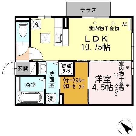 エイトV(1LDK/1階)の間取り写真