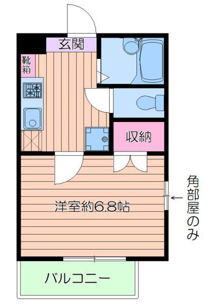 プラム梅島C(1K/1階)の間取り写真