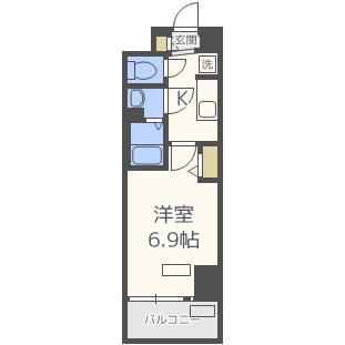 プレサンス阿波座駅前(1K/12階)の間取り写真