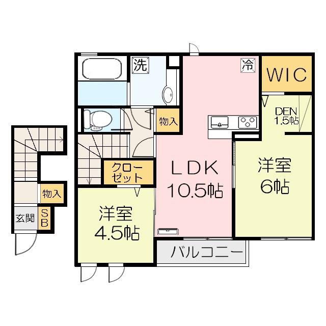 シャインアイリス III(2LDK/2階)の間取り写真