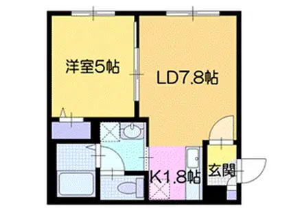 アレスタ(1LDK/2階)の間取り写真