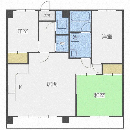 メゾン新琴似(3LDK/2階)の間取り写真