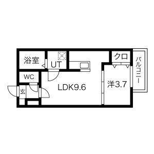 レガーロ荒子(1LDK/1階)の間取り写真