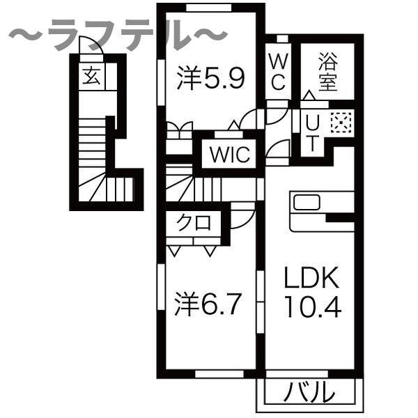 ARIES イースト(2LDK/2階)の間取り写真