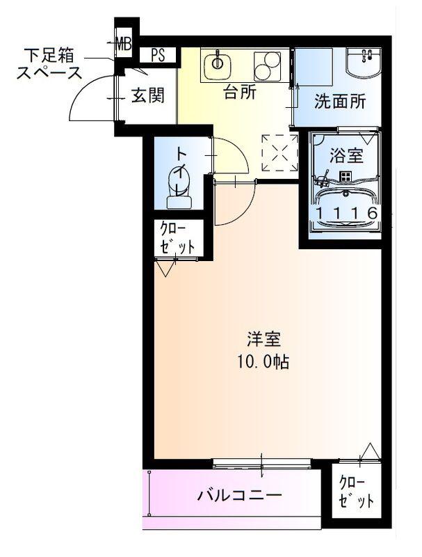 フジパレスJR長瀬(1K/1階)の間取り写真