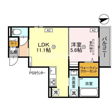 レジェンドコート大宮(1LDK/3階)の間取り写真