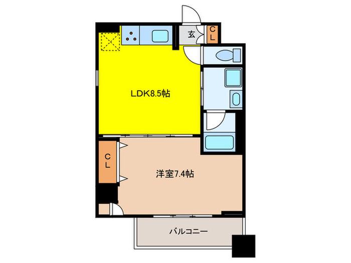 アレージュマン日本橋人形町(1LDK/8階)の間取り写真