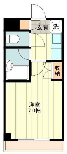 ラフィネ多摩平(1K/2階)の間取り写真