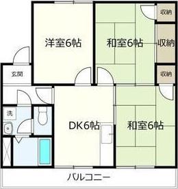 コーポ倉知(3DK/2階)の間取り写真