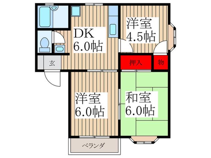 メゾン宮内(3DK/1階)の間取り写真