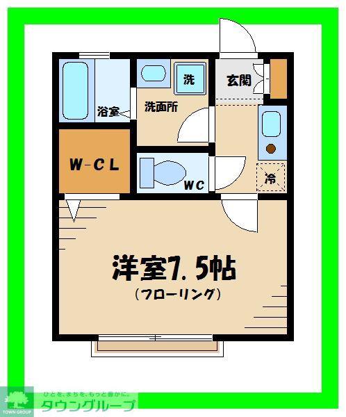 リリーフK(1K/2階)の間取り写真