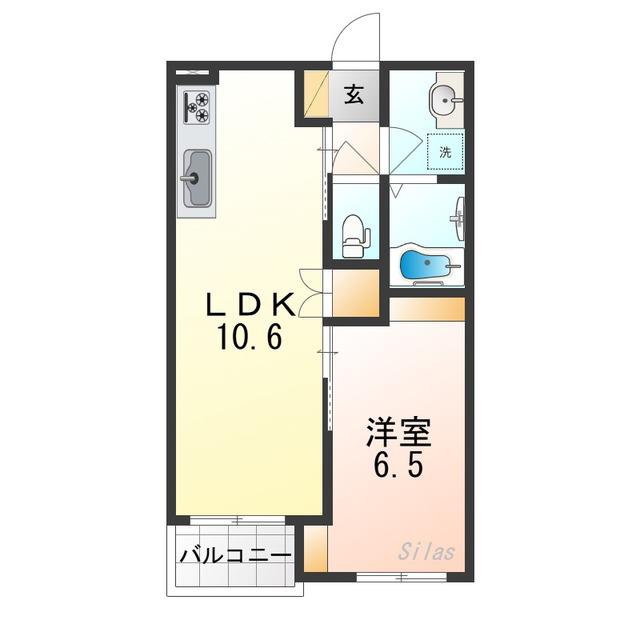 リアノーラ平野ウエスト(1LDK/2階)の間取り写真