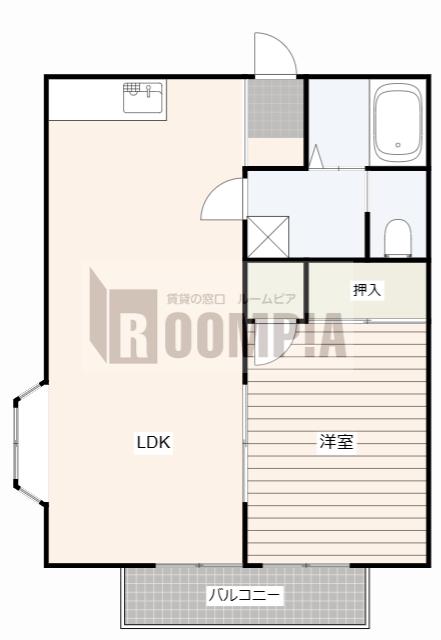 MUヒルズA(2LDK/2階)の間取り写真