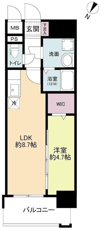 MODERN PALAZZO 天神北II(1LDK/11階)の間取り写真