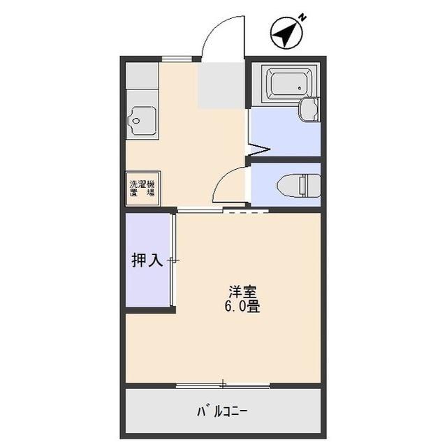 ハイツ吉川(1K/2階)の間取り写真