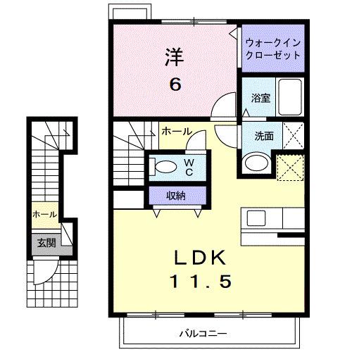 フォレストヒルズ(1LDK/2階)の間取り写真