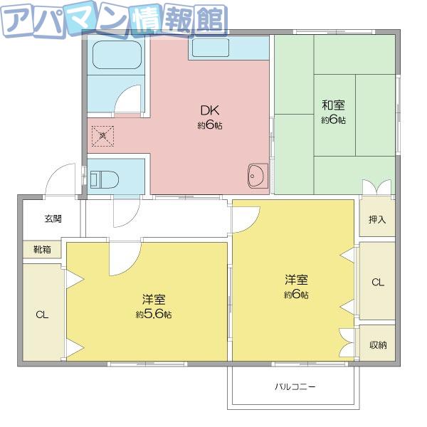 シティーコーポIII(3DK/2階)の間取り写真