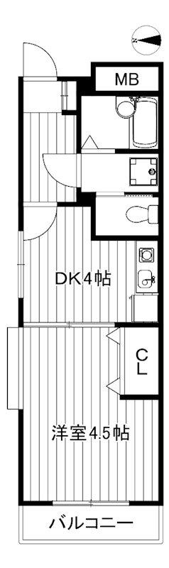 メイゾン小竹向原(1DK/2階)の間取り写真