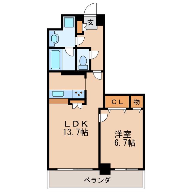 グランステート丸の内(1LDK/4階)の間取り写真