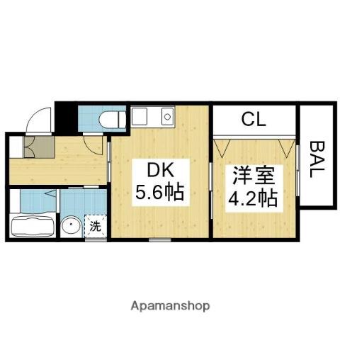 エム・ステージ勝山II(1DK/1階)の間取り写真