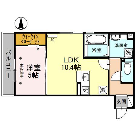 メゾン エムズ(1LDK/2階)の間取り写真