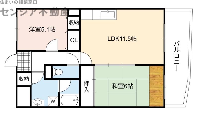 ベルフォーレ(2LDK/2階)の間取り写真