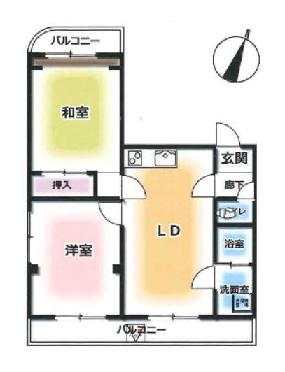 ニューライフ赤塚マンション(2LDK/3階)の間取り写真