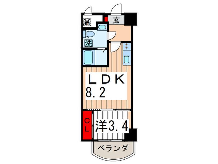 セレニテ本町グランデ(1LDK/4階)の間取り写真
