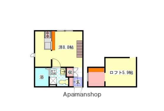 CAMELLIA寺前(ワンルーム/1階)の間取り写真