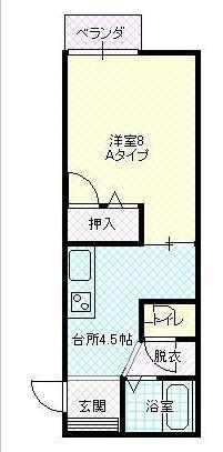 エスポワール鳥居(1K/1階)の間取り写真