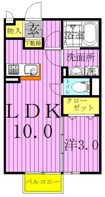 セピアパレス(1LDK/2階)の間取り写真