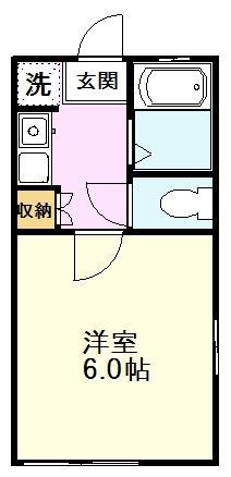 プラムコート(1K/2階)の間取り写真