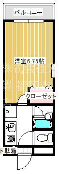 サンヴィレッジII(1K/1階)の間取り写真