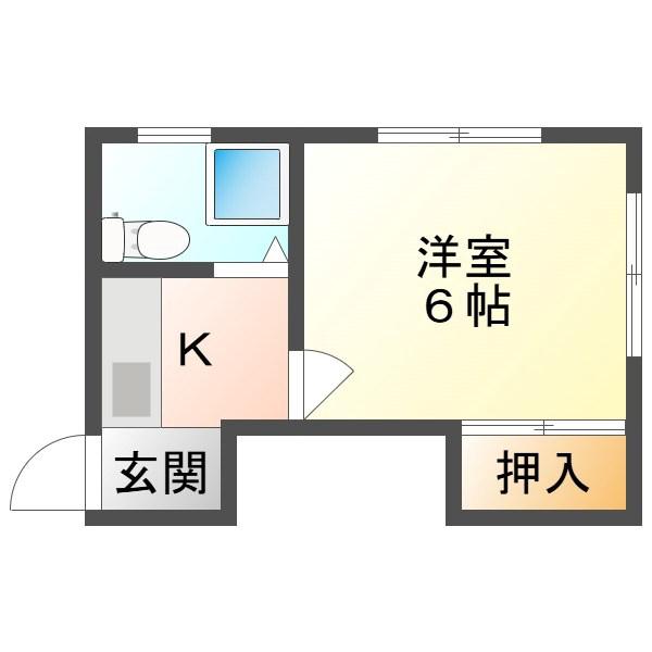 第1和久田ビル(1K/3階)の間取り写真