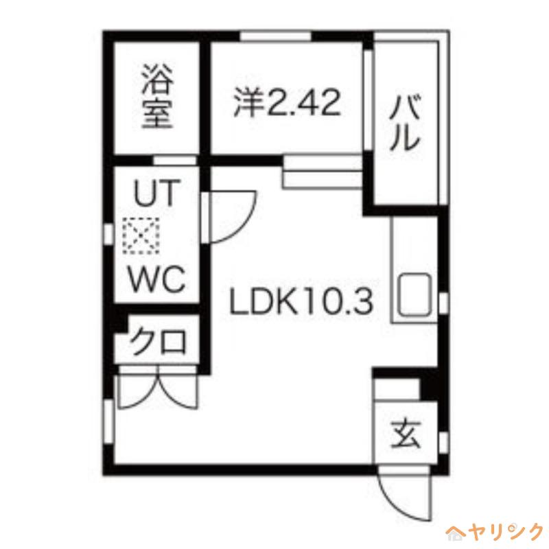 LUGAR BONITO(1LDK/3階)の間取り写真