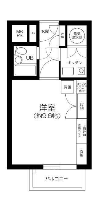 パークサイド六本木(1K/3階)の間取り写真
