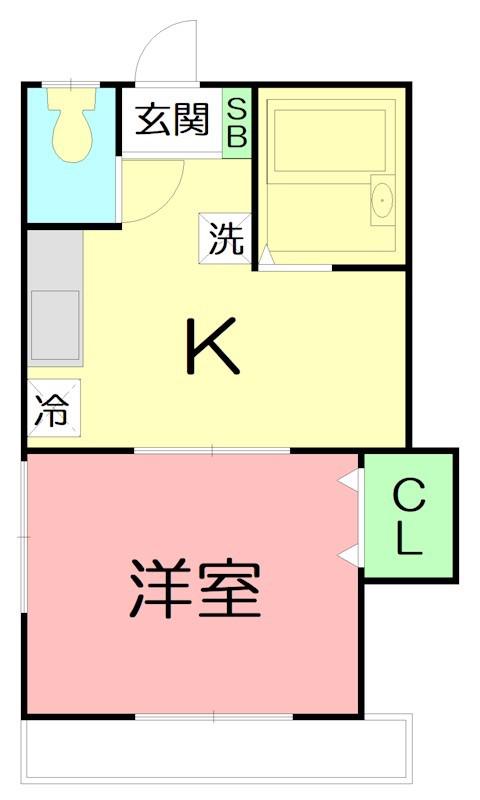 プレミール(1K/2階)の間取り写真