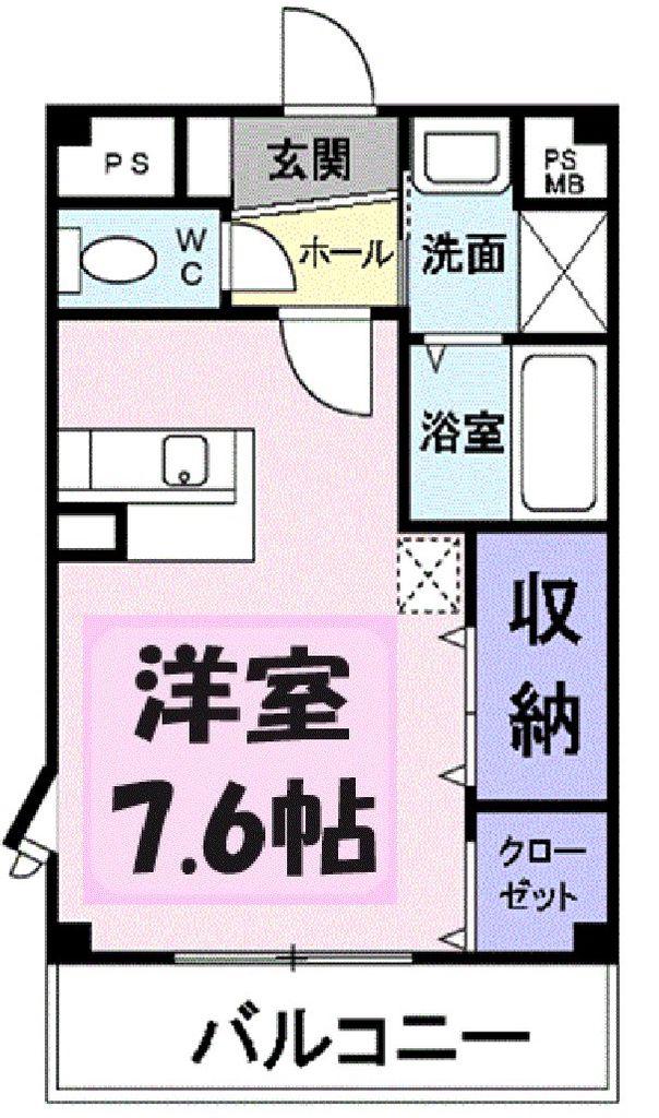 ピュア21(ワンルーム/3階)の間取り写真