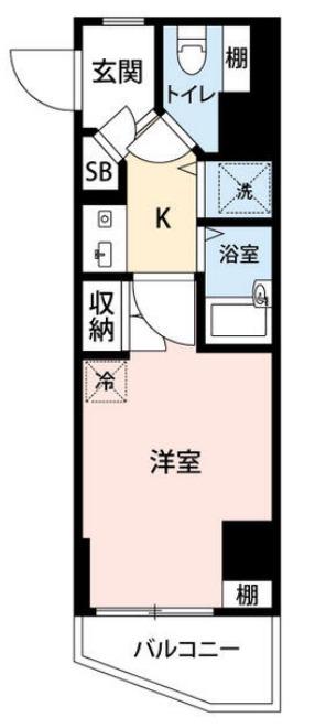 マイナビステイミライエ八丁堀(1K/10階)の間取り写真