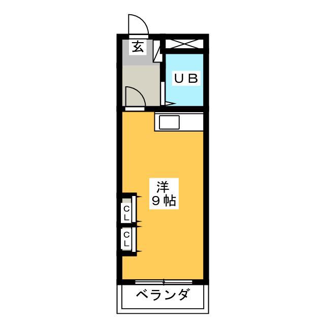 第2アーバンシティ(ワンルーム/1階)の間取り写真