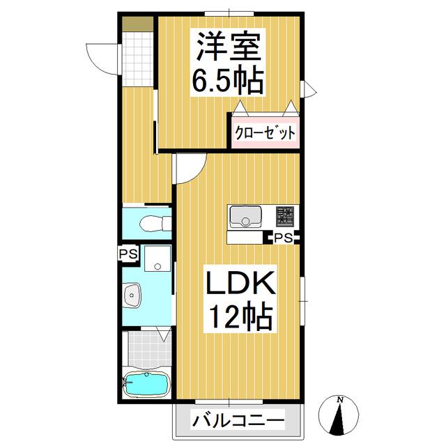 PAYSAGE芳南台(1LDK/2階)の間取り写真
