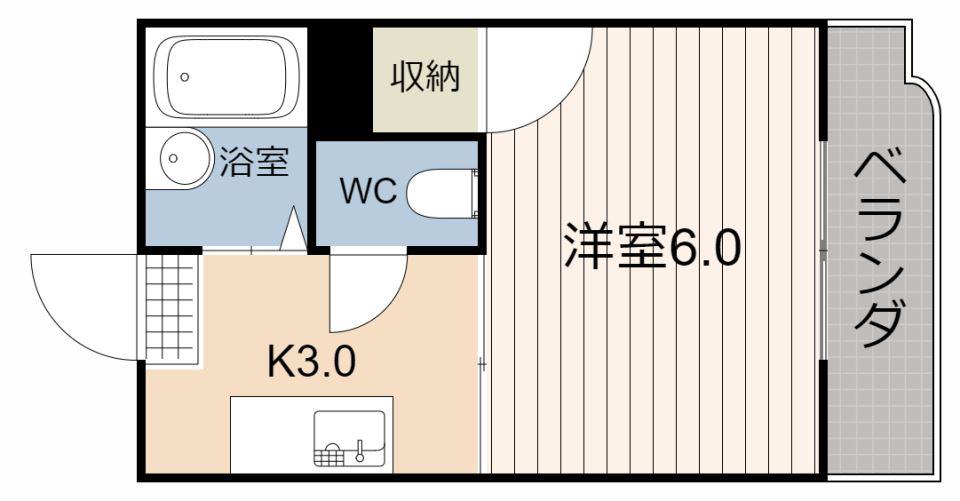 アルルコーポ紫原(1K/2階)の間取り写真