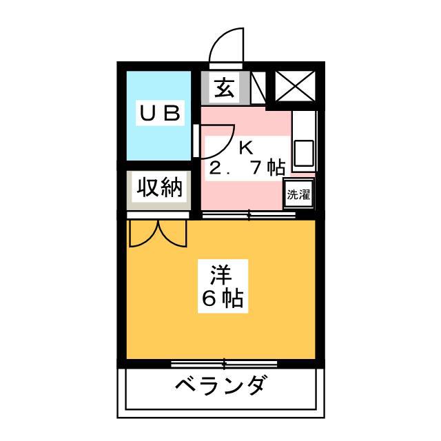 リヴェールヒルカワ(1K/4階)の間取り写真