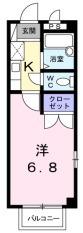 エスポワール(1K/1階)の間取り写真
