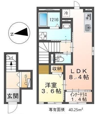埼玉高速鉄道 戸塚安行駅 徒歩9分 2階建 築3年(1LDK/2階)の間取り写真
