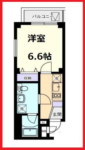 クレシェンド田端(1K/5階)の間取り写真