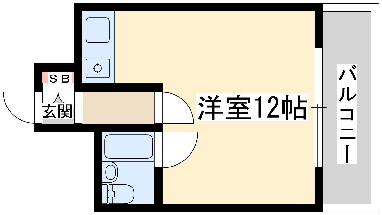 ミフネセントラルベア東三国(ワンルーム/9階)の間取り写真