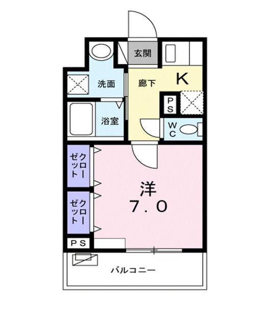 シャルフィ(1K/2階)の間取り写真